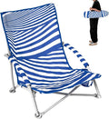 #WEJOY Beach Chair with Backpack Straps Backpack Beach Chairs Heavy Duty High Back Lightweight Low Chair for Sand Lawn Support to 300lbs Blue