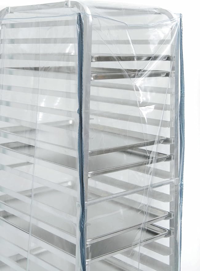 HUBERT Commercial Clear Vinyl Pan Rack Cover for Restaurants Bakeries Kitchens - 28 1/2 L x 24 1/2 W x 60 H