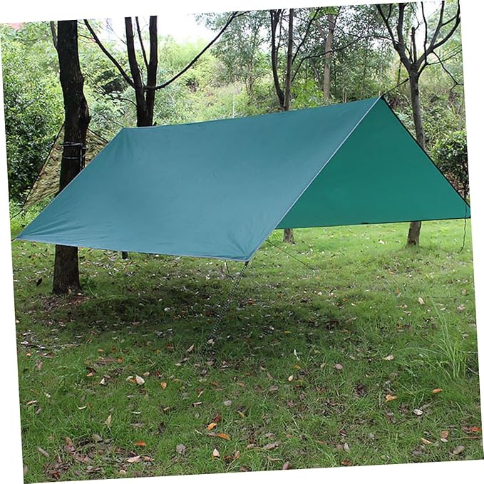 Waterproof Outdoor Camping Tent Single Layer Square Canopy Tent UV Protection 4-Corner Design for Backpacking Hiking and Travel