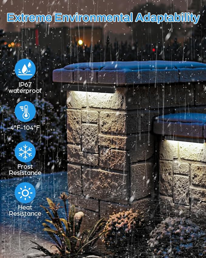 HIBOITEC Retaining Wall Lights Low Voltage Hardscape Lighting 7 Inch LED IP67 Waterproof for Outdoor Patio Pathway Stairs Landscape Steps AC/DC 12-24V 5000K 12 Pack