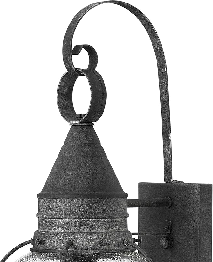 Hinkley Cape Cod 2200DZ Medium Wall Mount Onion Lantern Clear Seedy Glass Wet Rated Aged Zinc