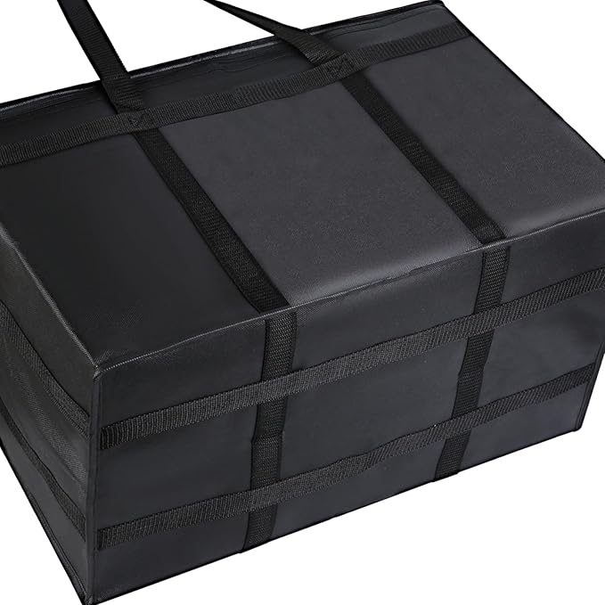 musbus 10 PACK Extra large XXXL Insulated Food Delivery Bag Cooler Bags Keep Food Warm Therma Catering Bag for doordash 22x14x13 Cooler Bags Therma Shopper hot XXXL warming Pizza Black