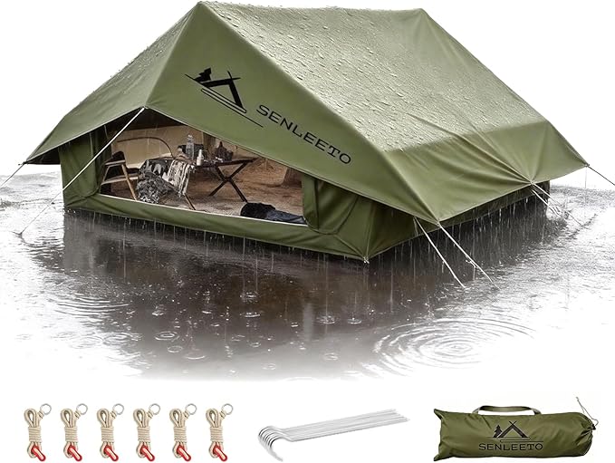 10‘ x 13’ Camping Tarp for 4/6/8 People 4 Season UV ProtectionPU 3000mm Waterproof Multi-Functional Ultralight Shelter Awning Sunshade Portable for Camping Hiking Backpacking Traveling.