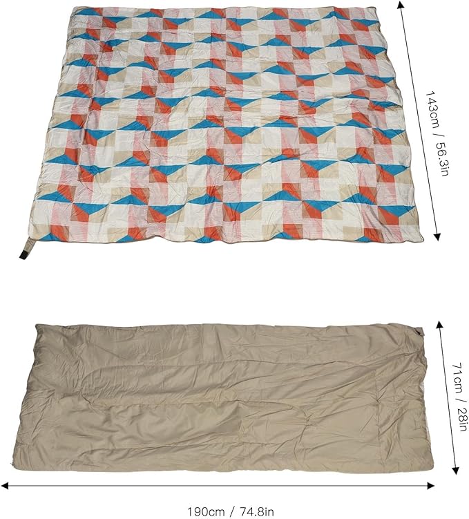 Premium Digital Printing Camping Sleeping Bag Silky Soft 190T Pongee Hollow Cotton Filling Foldable Portable for Outdoor Adventures