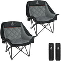 Oversized XL Camping Chair for Adults Heavy Duty | 450LBS Support Padded Folding Lawn Chairs with Side Pocket Cup Holder Cooling Bag for Outdoor Sports Garden Beach Fishing