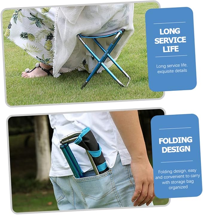 Multi-Function Camping Stool Comfortable Beach Stool Portable Folding Chair Easy to Carry for Hiking BBQ Fishing
