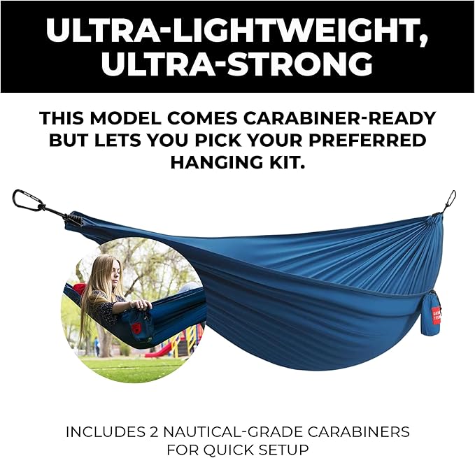 Grand Trunk Ultralight Camping Hammock - Lightweight and Portable Travel Hammock for Camping Hiking Backpacking Beach and Other Travel Green
