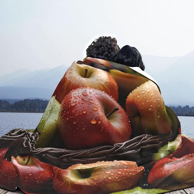 A Basket Fruits 60x50 Printed Soft Fleece Blanket for Sofa Bed and Camping - Cozy Blanket for Travel Picnics Nighttime Use