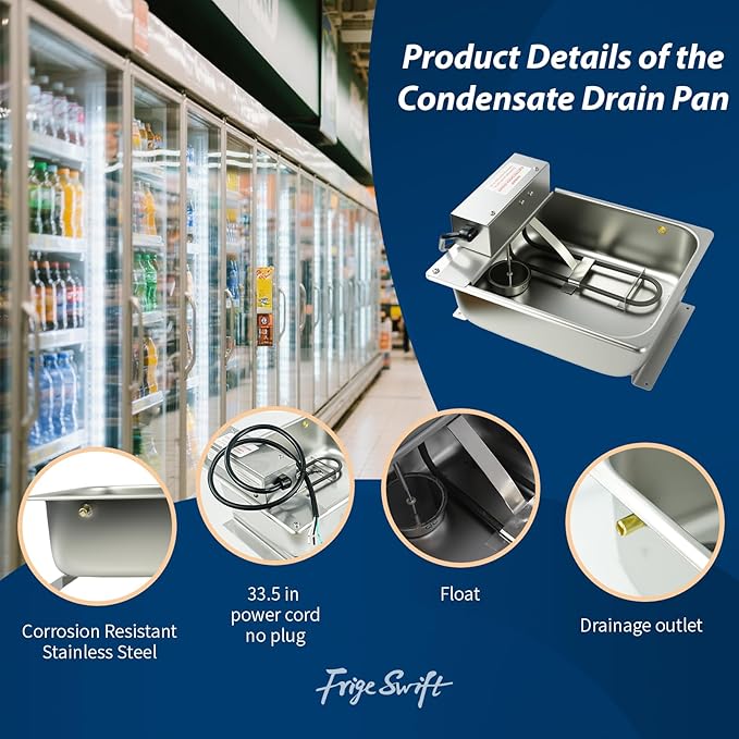 CP807-240 Condensate Drain Pan Commercial Refrigeration Condensate Evaporator Pan 240V 1000W