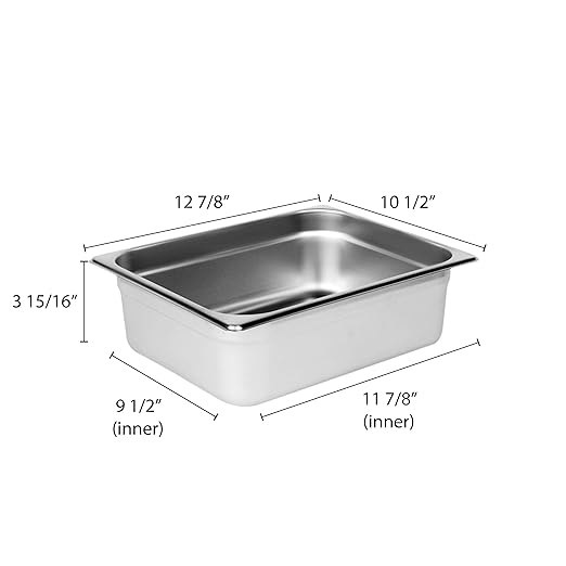 Thunder Group STPA4124 Steam Table Pan 1/2 Size 4 Deep