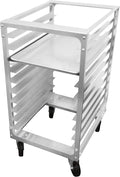 10 Tier Bun Pan Rack Commercial Aluminum Speed Rack With Heavy Duty Plate Casters And Non-Marking Polyolefin Wheels Food Service Sheet Pan Rack