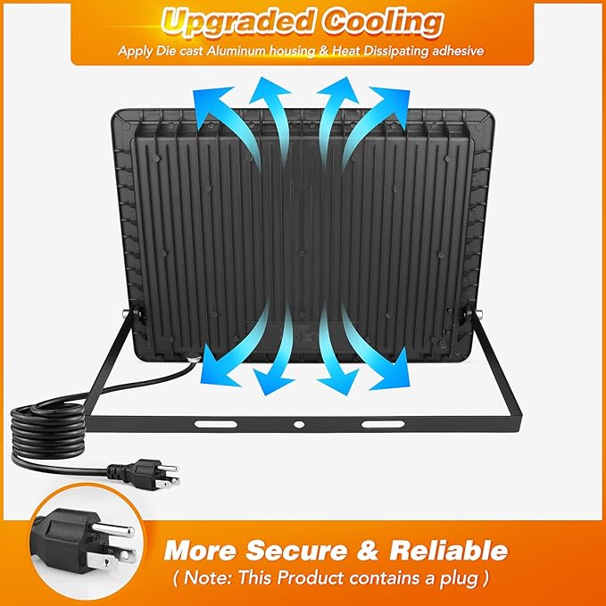 200W LED Flood Light Outdoor 2Pack 20000LM Super Bright IP66 Waterproof Outside Work Lights 6500K Daylight White Security Lights