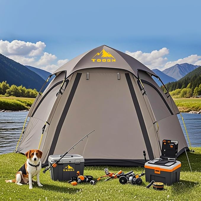 Camping Tent with Instant Setup 2/3 Person Weatherproof Easy Quick Set Up in 60 Seconds with Rainfly Backpack Tent for Family Camping &amp Hiking Upgraded VentilationCenter Height 66-inch