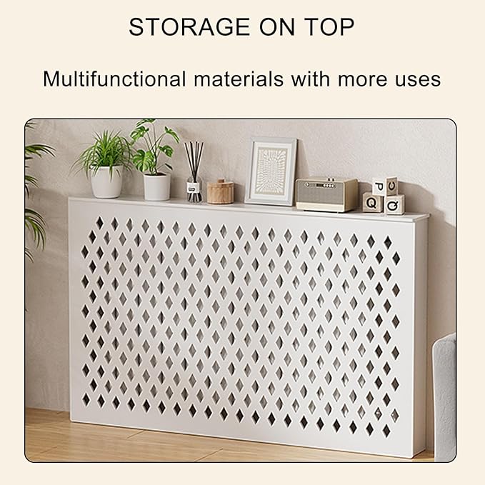 Modern Radiator Cover Shelf – Easy Assembly Stylish Design Fits 70x80x20cm (27x31x8in) – Perfect for Living Room Home Decor Space-Saving Solution