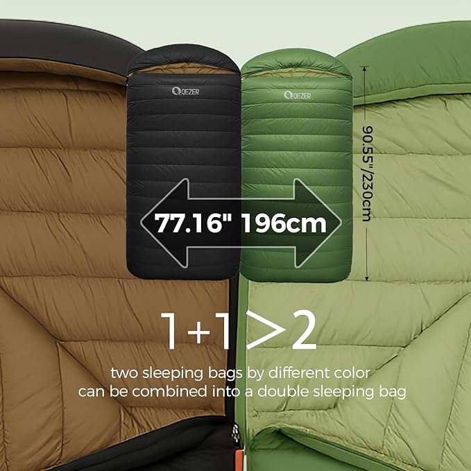XL Sleeping Bag-600 Fill Power Down Sleeping Bag for Adults Ultralight Ideal for Backpacking Camping Hiking