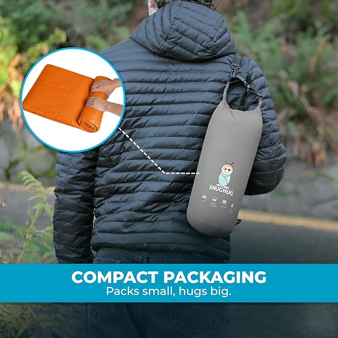 Puffy Blanket for Cold Weather - Down Camping Blanket with Sustainable Insulation Lightweight &amp Warm Outdoor Camping Quilt Water-Resistant Compact &amp Packable