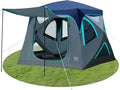 TIMBER RIDGE Camping Tent 4 Person Instant Pop Up Hub Tent with 8 Windows Easy 60 Second Setup Weather Resistant Family Cabin Tents with Rain Fly for Camping Hiking Outdoor Travel
