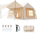 Inflatable Tents for Camping Blow Up Tent with Hand Pump Easy Setup Inflatable Hot Tent with Stove Jack Waterproof Oxford Air Glamping Tents for Camping Adult 4 Person Upgrade Version