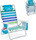 Beach Chair Beach Chairs for Adults 2 Pack Outdoor Folding Beach Chairs for Adults Supports up to 350lbs with 5 Positions Towel bar Cooler Pouch Storage Pouch.