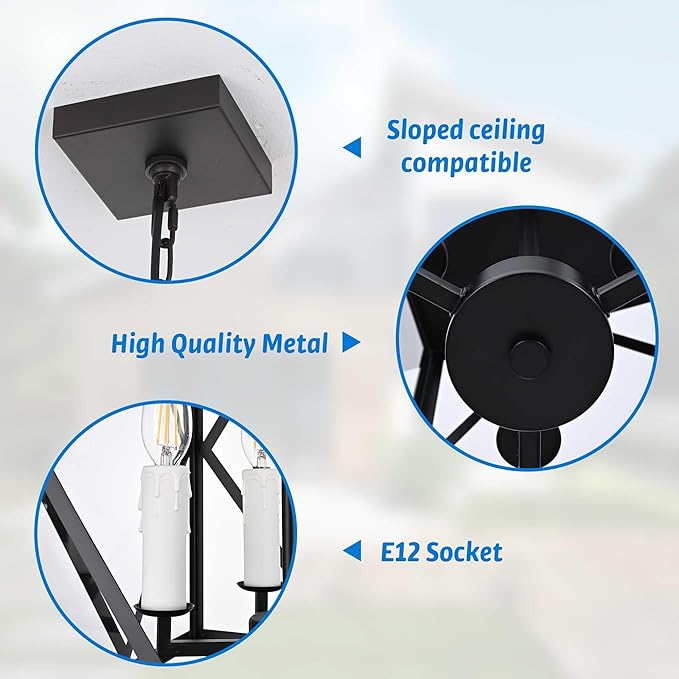 3 Light Outdoor Pendant Lights for Porch 15.7'' Waterproof Exterior Hanging Porch Lights Ceiling Mount Outdoor Chandelier with Clear Glass for Front Porch Gazebo Patio White Socket