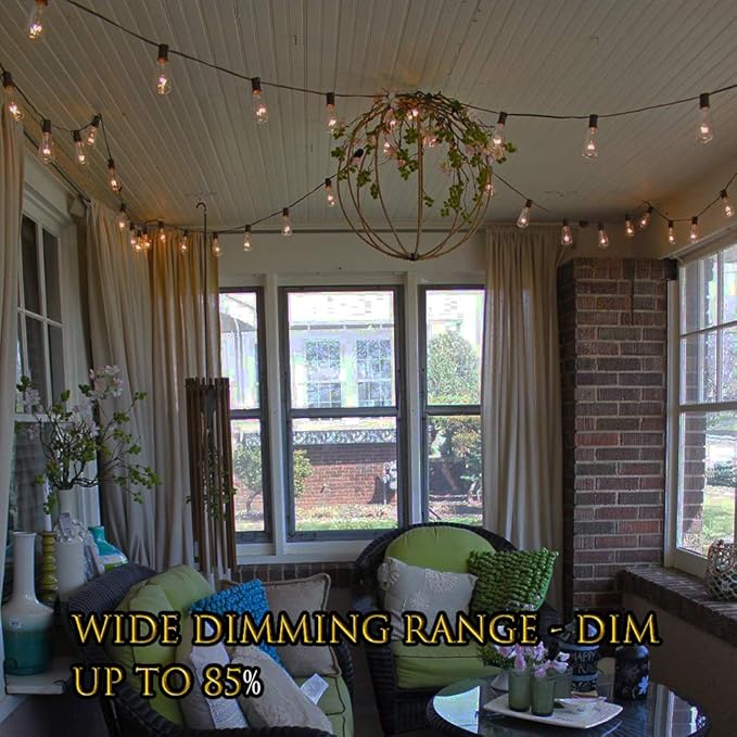 Outdoor String Lights 36ft with LED Filament Bulbs 30+2(Spare) Dimmable Shatterproof Waterproof for Indoor/Outdoor Decoration and Lighting Edison Vintage Style Warm 2200K