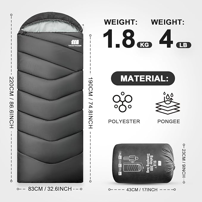 XXL Winter Sleeping Bags for Adults Cold WeatherCamping Sleeping Bag for Kids with Compression Sack4 Season Camping Essentials Gear for HikingTravelingOutdoorBackpackingClimbing