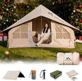 Inflatable Camping Tents 8-10 Person129 Square Feets Large Inflatable Camping Tent with Stove JackBlow up Tent with Mesh Windows &amp Pump