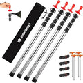 Tarp Poles Heavy Duty Adjustable AVOFOREST Aviation Aluminum 8.7FT Tent Poles Lengthen and Thicken with Protection Cap Awning Poles Set of 4 for Hiking Silver