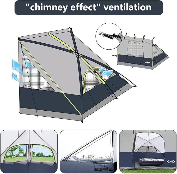 UNP Camping Canopy - Inner Tent - Side Tents - SUV Camping Cube for 10' x 10' Pop Up Canopies (Canopy Pole/Shelter NOT Included) (Dark Blue-Side Tent)