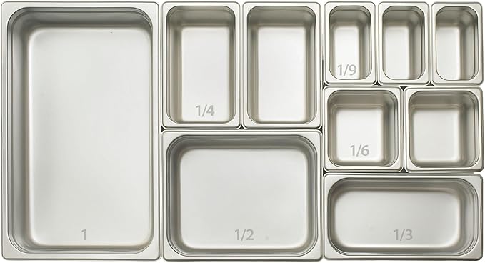 Winco Half Size (Long) 4 Deep Metal Food Pan/Steam Table Pan Anti-Jam 22 Gauge