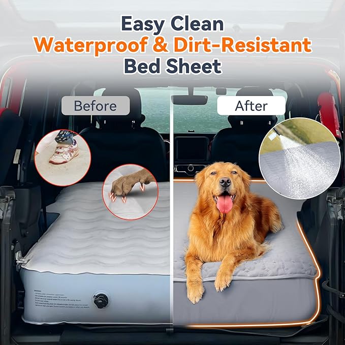 Full Sheets for Car Bed Air Mattress Car Air Mattress Sheets for Car SUV Mattress Dirt Resistant Ultra Soft TPU Waterproof (Grey)