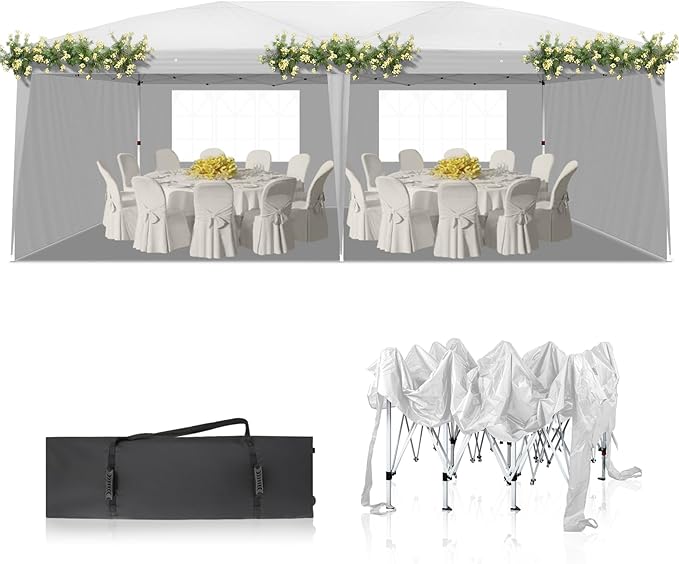 3 x 6m Two Windows Practical Waterproof Folding Tent White