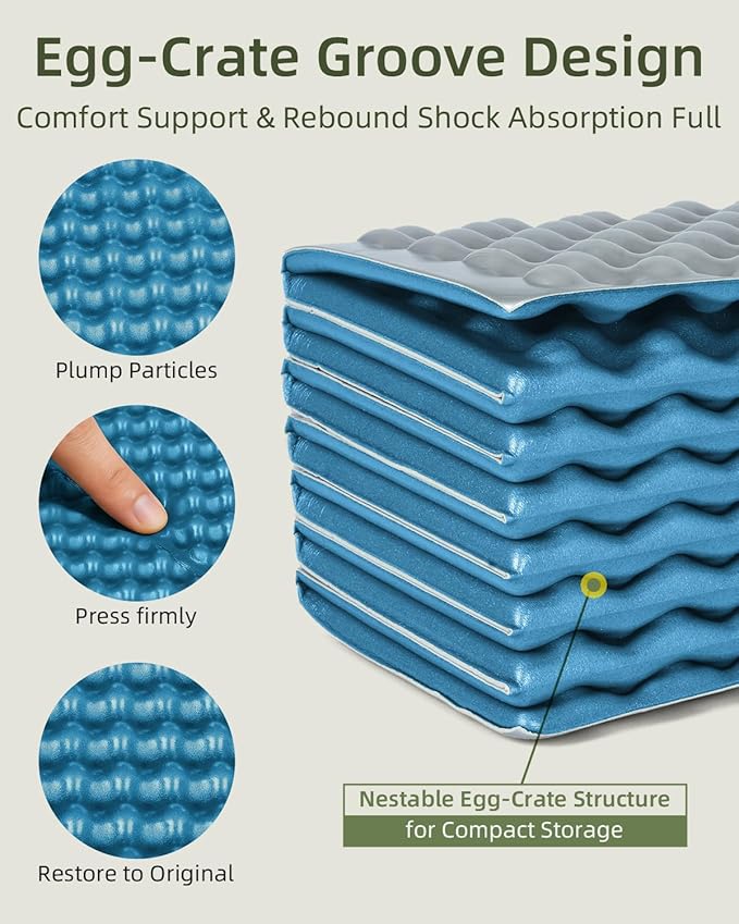 Abahub Foam Camping Sleeping Pad Waterproof Soft Foam Matress for Adults Foldable Ultralight Wide Pad for Outdoor Backpacking Picnic Yoga