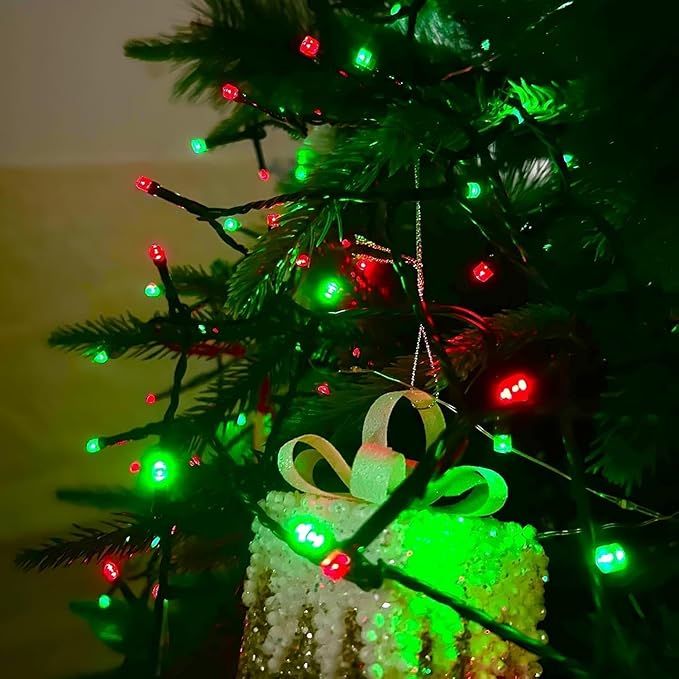 Connectable 240LED 88Ft 13Modes Christmas String Lights Indoor Outdoor | Extendable Green Wire Red &amp Green Christmas Tree Lights with Timer | Twinkle Fairy Light Plug in for Xmas Tree(Red &amp Gr