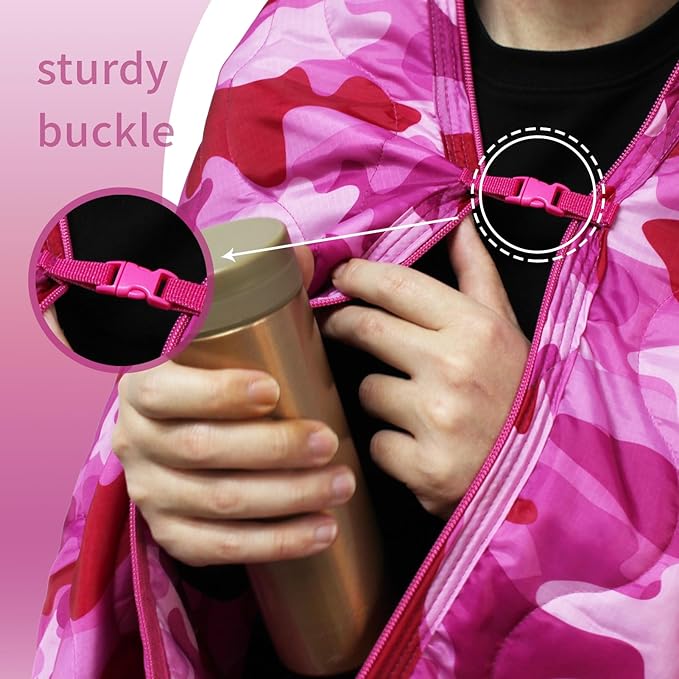 GRVCN Military Blanket - Camping Sleeping Bag with Zipper Poncho Liner Thermal Insulated Blanket Lightweight Portable Outdoor Hiking Survival Compression Carry Bag