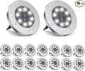ZGWJ Solar Ground Lights16 Pack Waterproof Solar Garden Lights Upgraded Outdoor Garden Waterproof Bright in-Ground Lighting Landscape Lighting for PathwayYardDeckLawnPatioWalkway White