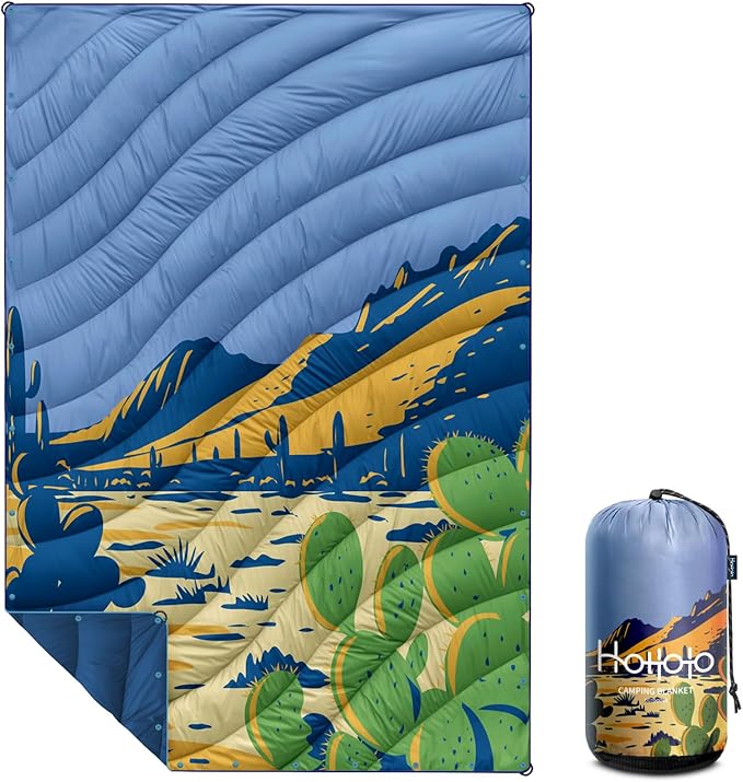 Camping BlanketLightweight Puffy Printed Camping Blanket Packable Outdoor Blanket for CampingTraveling Stadium Hiking Picnics