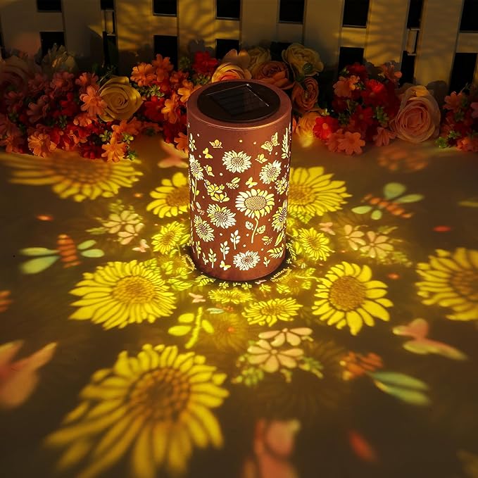 Sunflower Solar Lantern Outdoor Waterproof - Birthday Gifts for Women Mom Grandma Mothers Day Gifts Solar Lights Outdoor Garden Decor for Outside