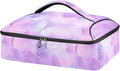 Casserole Carrier Cute Pattern Butterfly PurpleInsulated Casserole Carrier for Hot or Cold Food Thermal Lunch Tote for Potluck Parties Picnic Beach Fits 9 x 13 Inches Baking Dish