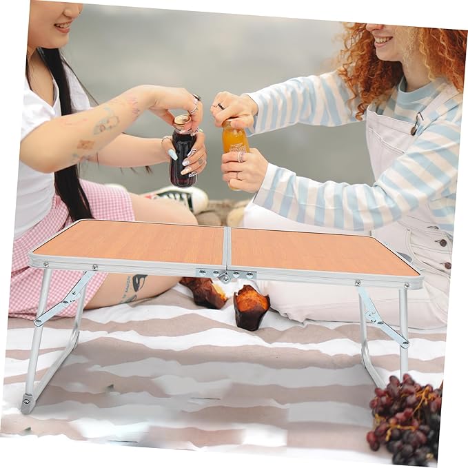 GANAZONO Portable Bed Desk Small Camping Table Aluminum Folding Table for Home Outdoor