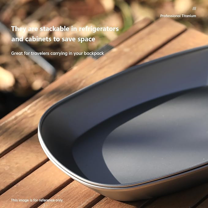 Titanium Plate Camping Picnic Tableware 32.1fl oz Cooking Utensils Extremely Light Dishes Bowl 106g (Ice Flowers)