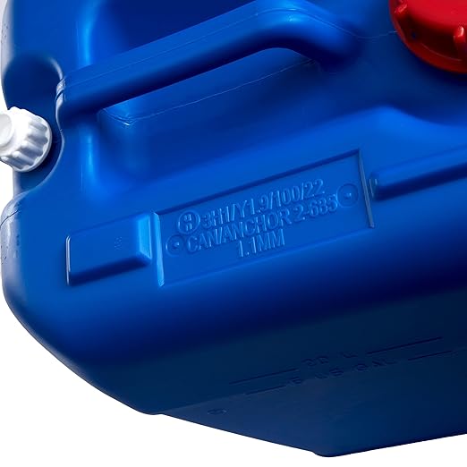 Hudson Exchange 5 Gallon (20 Liter) Handled Container with Cap HDPE Blue 4 Pack