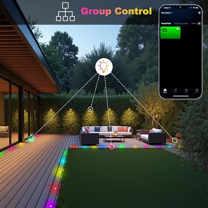 FVTLED Recessed LED Deck Lights Kit Φ1.77 Low Voltage WiFi Pixel RGBW+IC Deck Lighting Work with Alexa/Google Home IP67 Waterproof Outdoor Step Lights DC12V for GardenStepsStair(50 Pack Black)