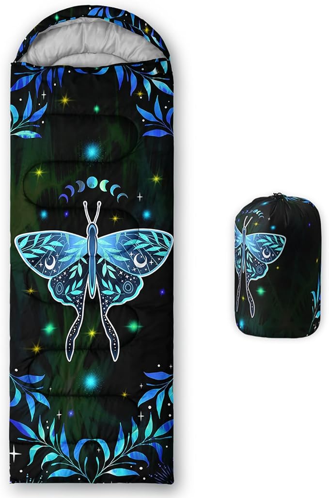 AILONEN Kawaii Panda Sleeping BagsLightweight &amp Waterproof3 Season Warm &amp Cool WeatherDreamy Purple Flower Animal Themed Sleeping Bags for BoysGirlsKidsAdults TravellingOutdoors