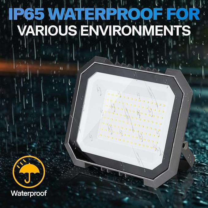 2 Pack LED Flood Lights Outdoor 200W 20000LM Super Bright Floodlight Outside Work Light with 5.9FT Plug IP65 Waterproof 6000K Outdoor LED Flood Light for Garage Yard Lawn Garden