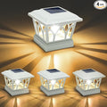 VOLISUN Solar Post Cap Lights Outdoor 4Pack with Edison LED Bulbs 2 Brightness Setting Fence Post Lights Solar Powered for Garden Fence Deck Mailbox Yard Porch Fits 4x4 6x6 Posts(Slate White)