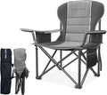 East Oak Oversized Camping Chair | 500LBS Support 600D Oxford Cup Holder &amp Side Pocket | Heavy Duty Camping Chairs | Ideal for Camping Beach Sports Events Backyard &amp Tailgating | Gray