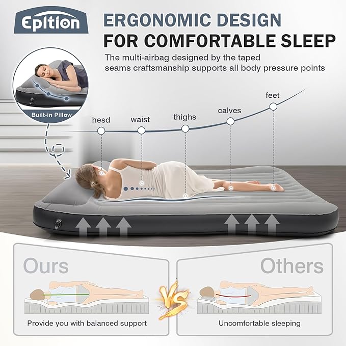 Tesla Cybertruck Truck Bed Air Mattress with Pump-Custom Fit for 2024-2025 Cybertruck Accessories Mattress Portable for HomeTentCamping &amp Guests Travel800lb Weight Capacity