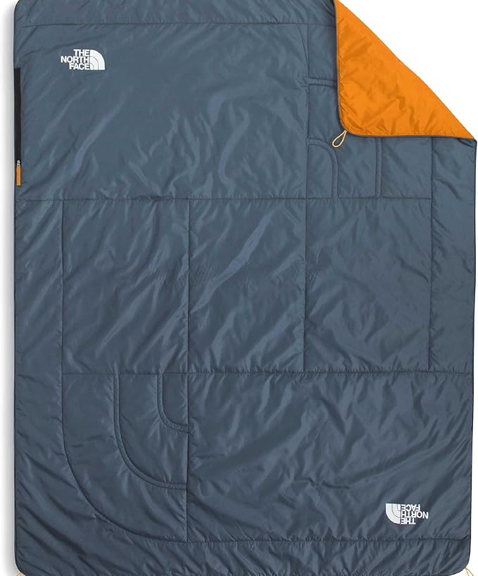 THE NORTH FACE Wawona Blanket - Insulated Blanket for Home and Camping Water Repellent Packable Design Granite Grey/Dust Orange One Size