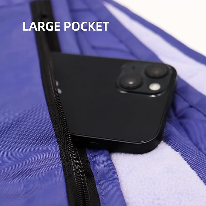 Large Outdoor Waterproof Blanket Extra Thick Fleece Stadium Blanket for Camping Car Pet Picnics - Windproof Wearable Machine Washable 80 x 58 (PurpleHooded)